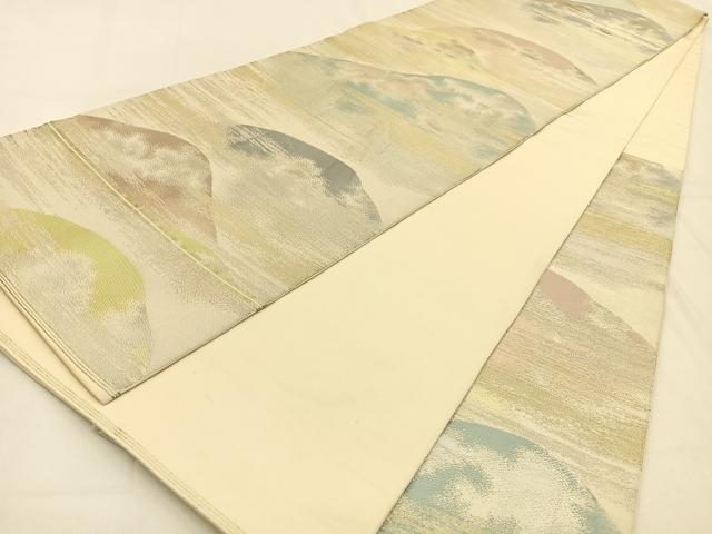 平和屋着物●西陣　川島織物　六通柄　本袋帯　遠山文　金銀糸　正絹　逸品　BAAW0251hj