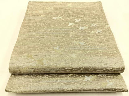 平和屋着物◎六通柄 京袋帯 千鳥 金銀糸 正絹 逸品 BAAW0270hj