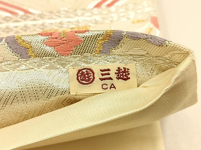 平和屋着物◎六通柄袋帯 唐織 菱天井花文 金銀糸 三越扱い 正絹 逸品 BAAW0271hj