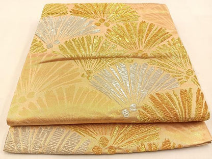 平和屋着物◎六通柄袋帯　松葉青海波　金銀糸　正絹　逸品　BAAW0276hj