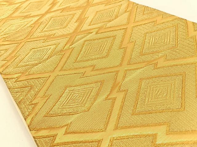 平和屋着物◎六通柄袋帯　松皮菱　金糸　正絹　逸品　BAAW0282hj