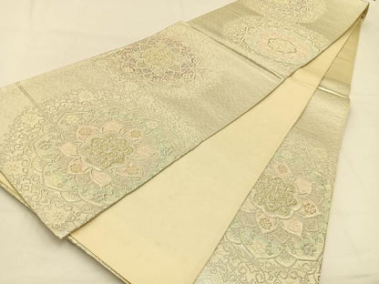 平和屋着物◎六通柄袋帯 正倉院 金銀糸 正絹 逸品 BAAW0300hj
