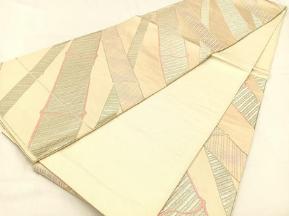 平和屋着物◎六通柄袋帯 唐織 綾彩錦 群竹 金銀糸 正絹 逸品 BAAW0316hj