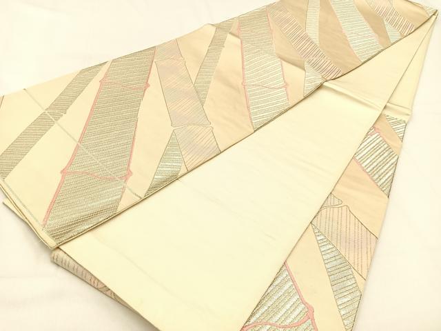 平和屋着物◎六通柄袋帯 唐織 綾彩錦 群竹 金銀糸 正絹 逸品 BAAW0316hj