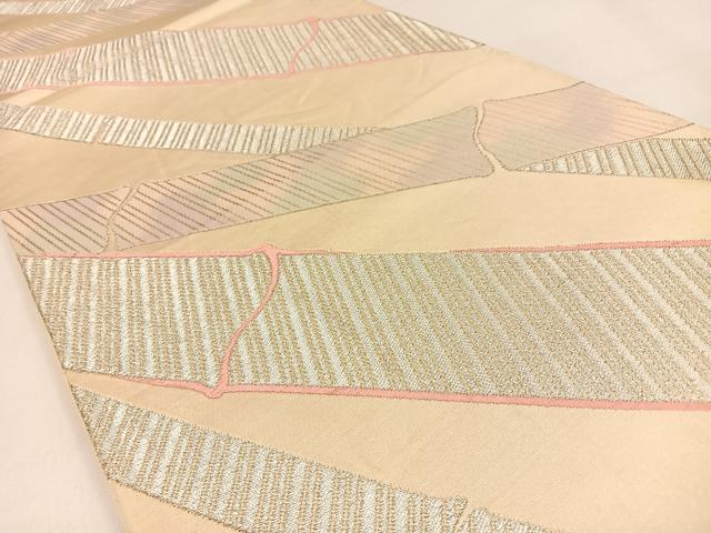 平和屋着物◎六通柄袋帯 唐織 綾彩錦 群竹 金銀糸 正絹 逸品 BAAW0316hj