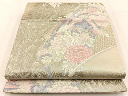 平和屋着物◎六通柄袋帯 唐織 華燭の宴 プラチナ箔 正絹 逸品 BAAW0339hj