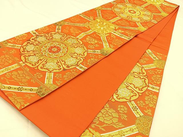 平和屋着物◎六通柄袋帯　唐織　正倉院　金糸　正絹　逸品　BAAW0361hj