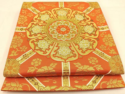 平和屋着物◎六通柄袋帯　唐織　正倉院　金糸　正絹　逸品　BAAW0361hj