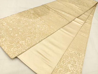 平和屋着物◎六通柄袋帯　宝相華　金糸　正絹　逸品　BAAW0367hj