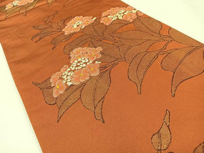平和屋着物◎六通柄袋帯　紫陽花　金糸　正絹　逸品　BAAW0393hj