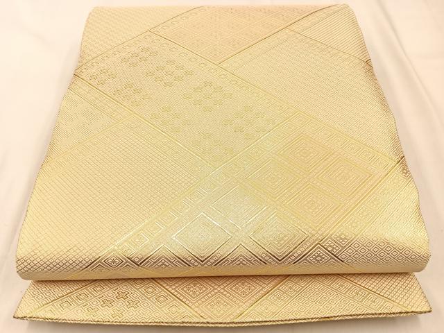 平和屋着物◎佐賀錦 本場筑前博多織 六通柄袋帯 檜垣吉祥文 金糸 証紙付き 正絹 逸品 BAAW0447hj