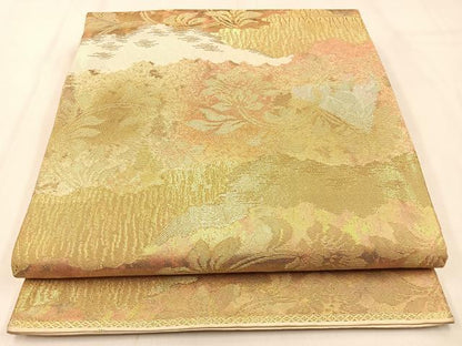 平和屋着物◎西陣 六通柄袋帯 道長花唐草文 金銀糸 引箔 正絹 逸品 BAAW0448hj