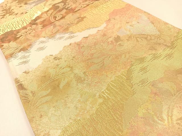 平和屋着物◎西陣 六通柄袋帯 道長花唐草文 金銀糸 引箔 正絹 逸品 BAAW0448hj