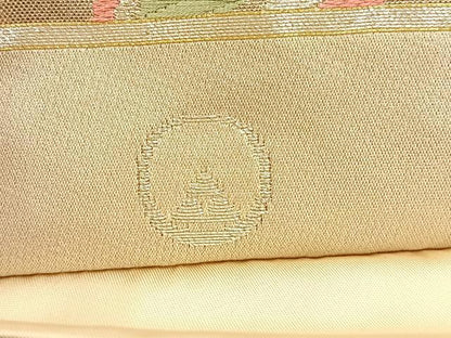 平和屋着物◎六通柄袋帯　唐織　孔雀羽　金銀糸　正絹　逸品　BAAW0472hj