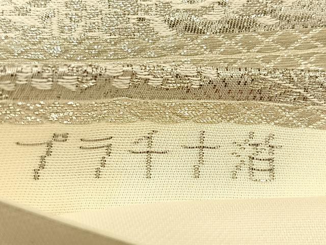 平和屋着物◎六通柄袋帯　名所風景文　プラチナ箔　正絹　逸品　BAAW0490hj