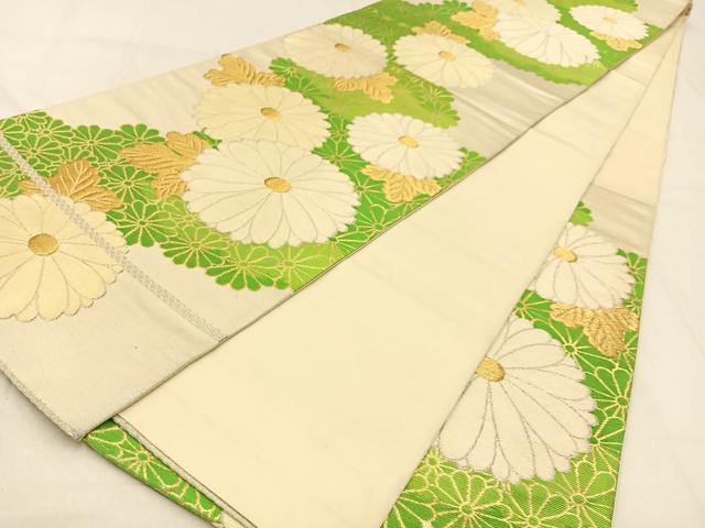平和屋着物◎六通柄袋帯　菊　金銀糸　やまとオリジナル　正絹　逸品　BAAW0522hj