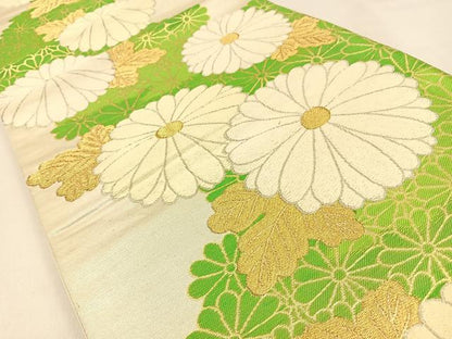 平和屋着物◎六通柄袋帯　菊　金銀糸　やまとオリジナル　正絹　逸品　BAAW0522hj