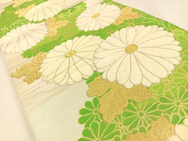 平和屋着物◎六通柄袋帯　菊　金銀糸　やまとオリジナル　正絹　逸品　BAAW0522hj