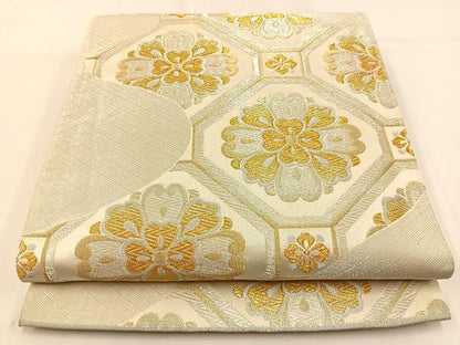 平和屋着物◎全通柄袋帯　蜀江花文　金銀糸　正絹　逸品　BAAW0526hj