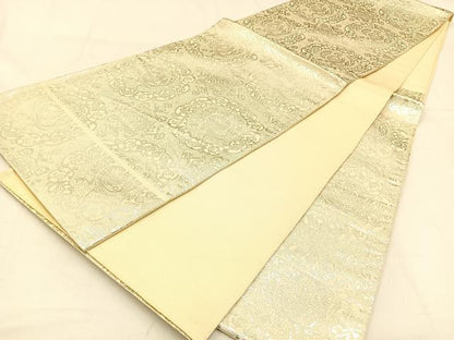 平和屋着物◎六通柄袋帯　錦織　鳳凰　純銀箔　正絹　逸品　BAAW0534hj