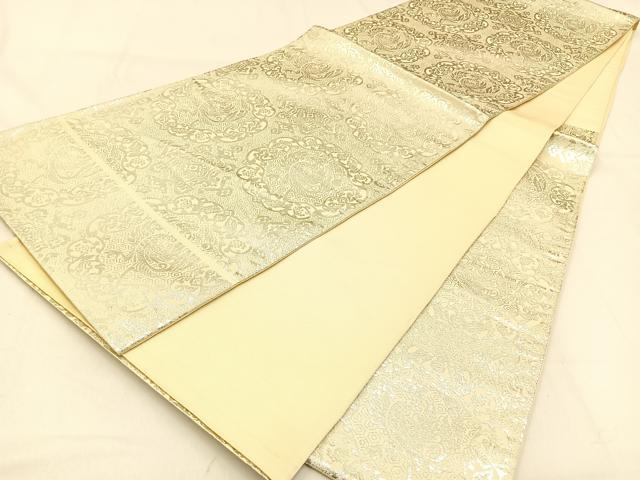 平和屋着物◎六通柄袋帯　錦織　鳳凰　純銀箔　正絹　逸品　BAAW0534hj
