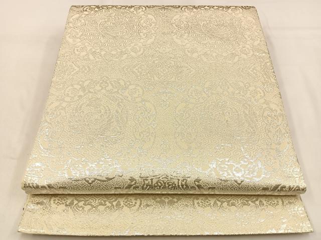 平和屋着物◎六通柄袋帯　錦織　鳳凰　純銀箔　正絹　逸品　BAAW0534hj