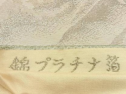 平和屋着物◎六通柄袋帯　風景文　錦プラチナ箔　正絹　逸品　BAAW0594hj