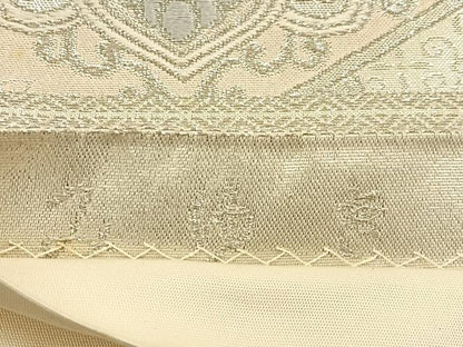 平和屋着物◎六通柄袋帯　唐織　みゆき　正倉院花文　銀糸　正絹　逸品　BAAW0603hj
