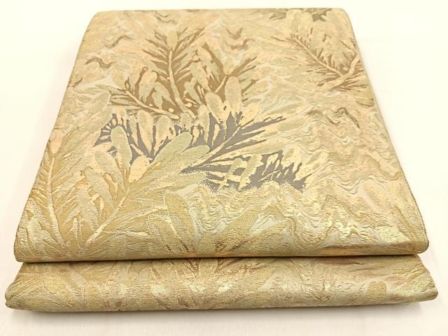 平和屋着物◎六通柄　京袋帯　松葉　金糸　正絹　逸品　BAAW0608hj