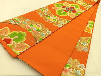 平和屋着物◎六通柄袋帯 唐織 正倉院 金銀糸 正絹 逸品 BAAW0645hj