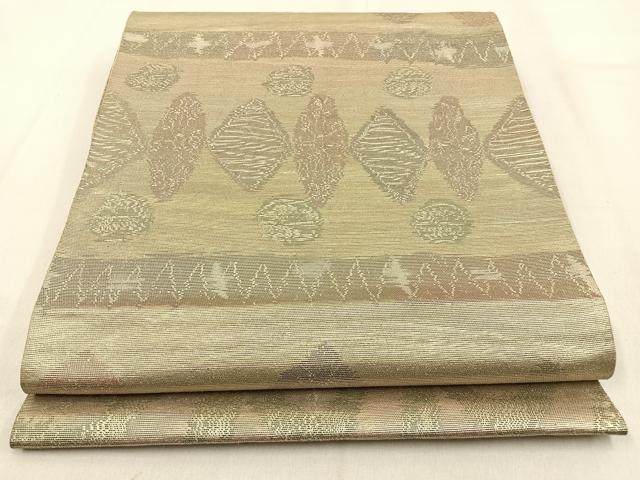 平和屋着物◎六通柄袋帯　抽象文様　金糸　正絹　逸品　BAAW0654hj