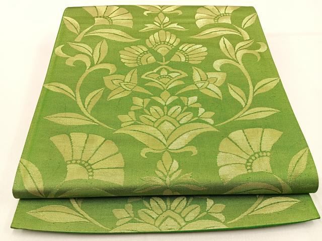 平和屋着物◎六通柄袋帯　宝相華　金糸　正絹　逸品　BAAW0666hj