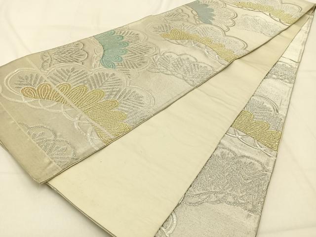 平和屋着物◎六通柄袋帯　唐織　松　金銀糸　正絹　逸品　BAAW0670hj