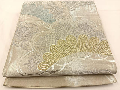 平和屋着物◎六通柄袋帯　唐織　松　金銀糸　正絹　逸品　BAAW0670hj