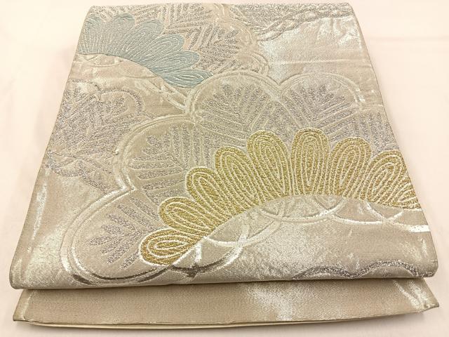 平和屋着物◎六通柄袋帯　唐織　松　金銀糸　正絹　逸品　BAAW0670hj