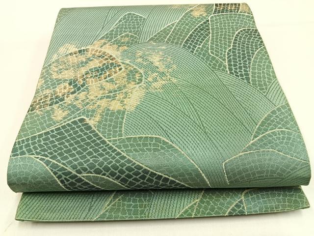 平和屋着物◎六通柄袋帯　抽象文様　金糸　正絹　逸品　BAAW0676hj