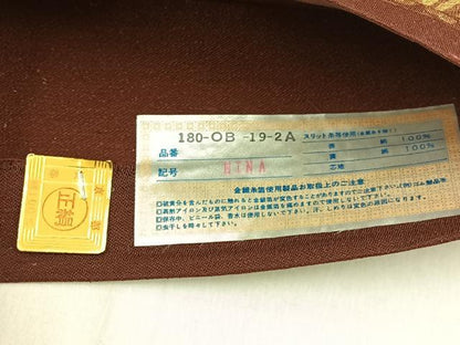 平和屋着物◎六通柄 京袋帯 破れ色紙更紗花文 金糸 証紙付き 正絹 逸品 未使用 BAAW0683hj
