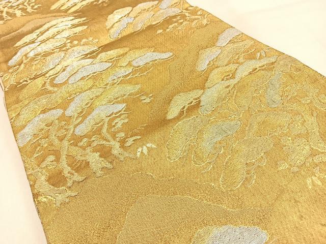 平和屋着物◎六通柄袋帯 松 金銀糸 正絹 逸品 BAAW0700hj