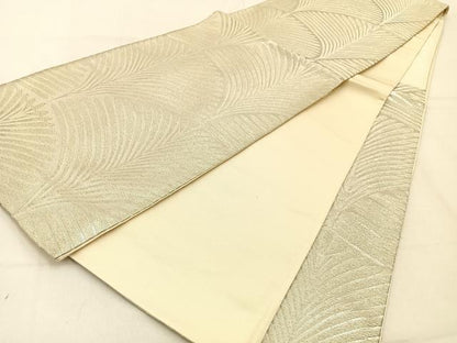 平和屋着物◎六通柄袋帯 松葉青海波 銀糸 正絹 逸品 BAAW0701hj