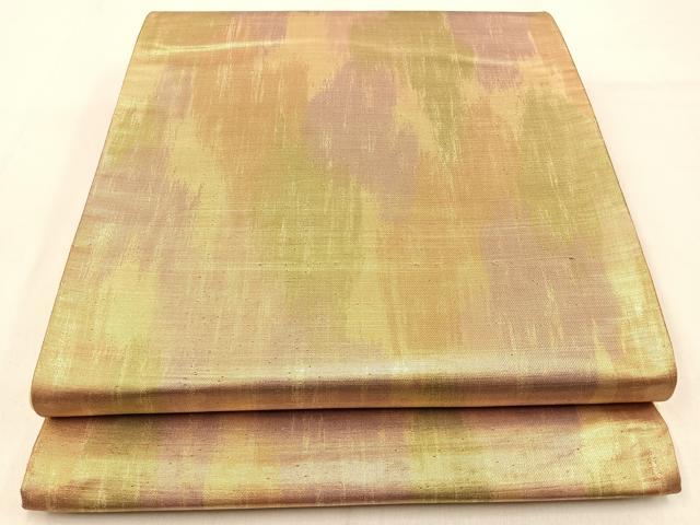 平和屋着物◎西陣 吉村織物謹製 六通柄袋帯 霞文 金糸 証紙付き 正絹 逸品 未使用 BAAW0702hj
