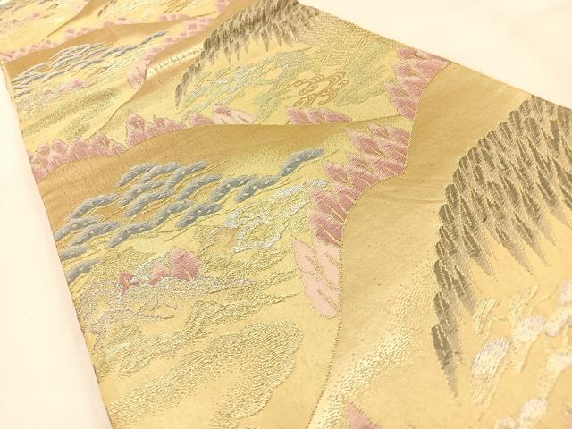 平和屋着物◎六通柄袋帯 御所解文 金銀糸 正絹 逸品 BAAW0710hj