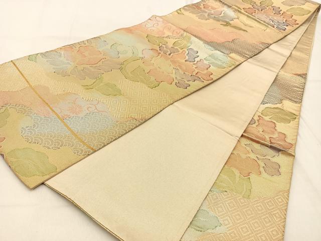 平和屋着物◎六通柄袋帯 道長花唐草文 金銀糸 正絹 逸品 BAAW0740hj
