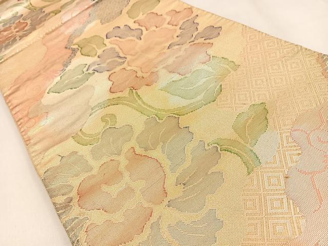 平和屋着物◎六通柄袋帯 道長花唐草文 金銀糸 正絹 逸品 BAAW0740hj