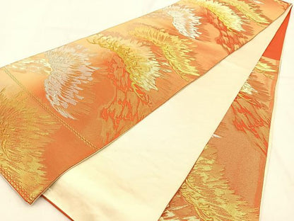平和屋着物◎六通柄袋帯 笠松 金銀糸 正絹 逸品 未使用 BAAW0741hj