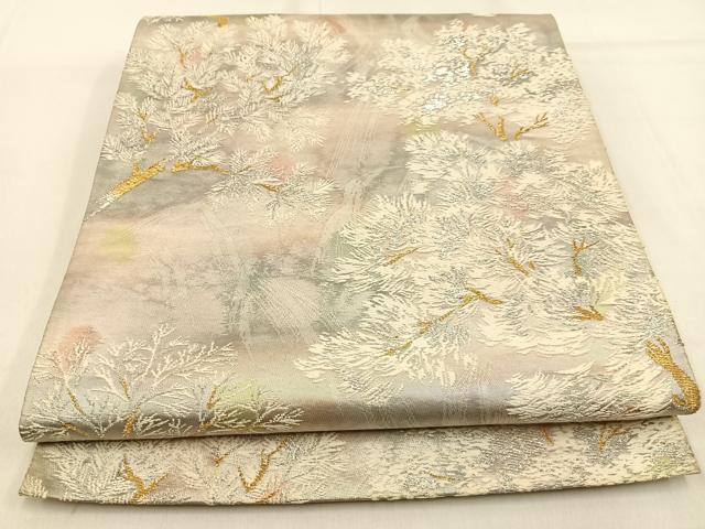 平和屋着物◎六通柄袋帯 唐織 古都の四季 金銀糸 錦引箔 正絹 逸品 BAAW0747hj