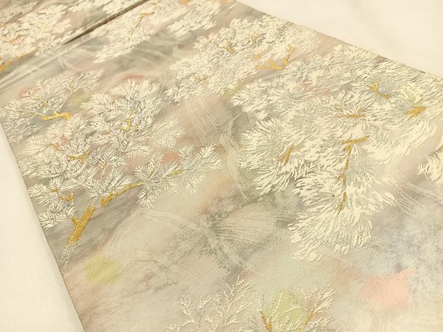 平和屋着物◎六通柄袋帯 唐織 古都の四季 金銀糸 錦引箔 正絹 逸品 BAAW0747hj