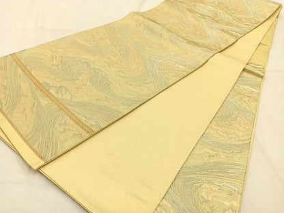 平和屋着物◎西陣 六通柄袋帯 立波文 金糸 正絹 逸品 BAAW0753hj