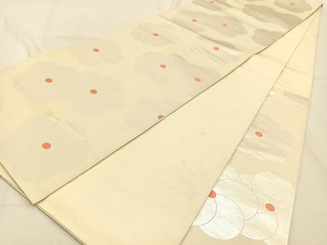 平和屋着物◎六通柄　本袋帯　梅　銀糸　正絹　逸品　BAAW0755hj