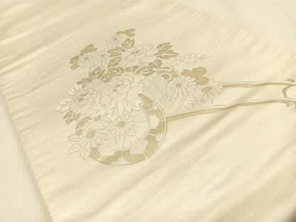 平和屋着物◎太鼓柄袋帯　花車文　金銀彩　正絹　逸品　BAAW0764hj