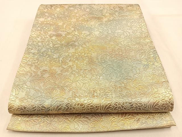 平和屋着物◎六通柄袋帯　更紗花唐草文　金糸　引箔　正絹　逸品　BAAW0785hj